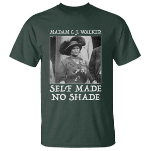 Madam CJ Walker T Shirt Self Made No Shade Female Empowerment TS12 Dark Forest Green Print Your Wear