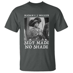 Madam CJ Walker T Shirt Self Made No Shade Female Empowerment TS12 Dark Heather Print Your Wear