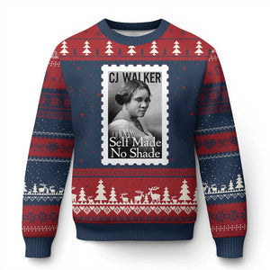 Madam CJ Walker Ugly Christmas Sweater Strong Black Woman Leader TS12 Navy Red Print Your Wear