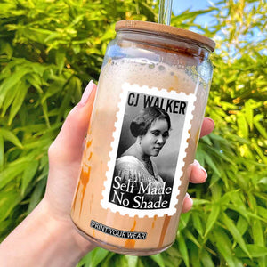 Madam CJ Walker Glass Can Strong Black Woman Leader TS12 Black Print Your Wear