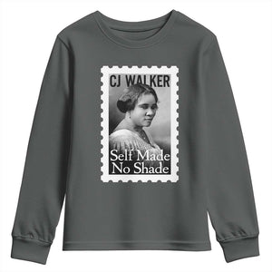 Madam CJ Walker Youth Sweatshirt Strong Black Woman Leader TS12 Dark Heather Print Your Wear