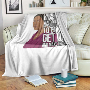 Madam CJ Walker Quote Throw Blanket Do Not Sit Down And Wait For Opportunities TS12 Print Your Wear