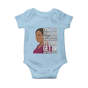 Madam CJ Walker Quote Baby Onesie Do Not Sit Down And Wait For Opportunities TS12 Light Blue Print Your Wear