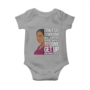 Madam CJ Walker Quote Baby Onesie Do Not Sit Down And Wait For Opportunities TS12 Sport Gray Print Your Wear