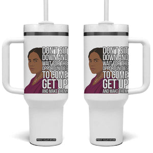 Madam CJ Walker Quote Tumbler With Handle Do Not Sit Down And Wait For Opportunities TS12 One Size: 40 oz White Print Your Wear