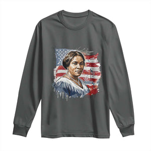 Madam CJ Walker Patriotic Long Sleeve Shirt Strong Black Woman Leader TS12 Dark Heather Print Your Wear