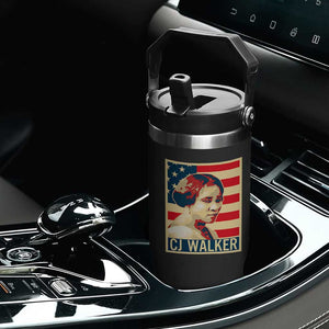 Madam CJ Walker Patriotic Flip Straw Tumbler Black History Month Gift TS12 Print Your Wear