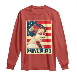 Madam CJ Walker Patriotic Long Sleeve Shirt Black History Month Gift TS12 Red Print Your Wear