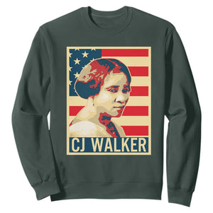 Madam CJ Walker Patriotic Sweatshirt Black History Month Gift TS12 Dark Forest Green Print Your Wear