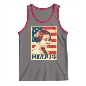 Madam CJ Walker Patriotic Tank Top Black History Month Gift TS12 Deep Heather Red Print Your Wear