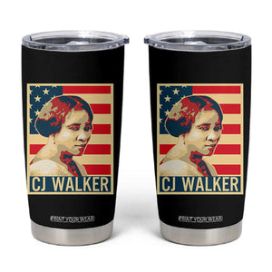 Madam CJ Walker Patriotic Tumbler Cup Black History Month Gift TS12 Black Print Your Wear