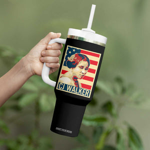 Madam CJ Walker Patriotic Tumbler With Handle Black History Month Gift TS12 Print Your Wear