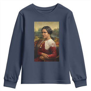 Madam CJ Walker Mona Lisa Youth Sweatshirt Black History Month Gift TS12 Navy Print Your Wear