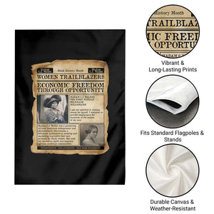 Madam CJ Walker Vintage Newspaper Style Garden Flag Economic Freedom Through Opportunity TS12 Print Your Wear