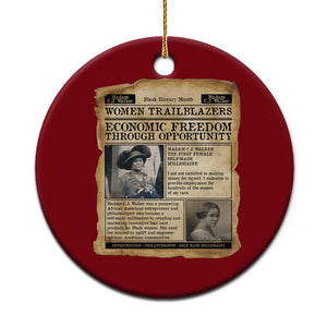 Madam CJ Walker Vintage Newspaper Style Ceramic Ornament Economic Freedom Through Opportunity TS12 1pc Red Print Your Wear