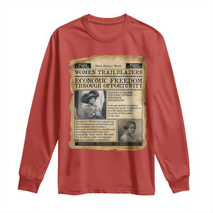 Madam CJ Walker Vintage Newspaper Style Long Sleeve Shirt Economic Freedom Through Opportunity TS12 Red Print Your Wear