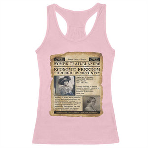 Madam CJ Walker Vintage Newspaper Style Racerback Tank Top Economic Freedom Through Opportunity TS12 Light Pink Print Your Wear