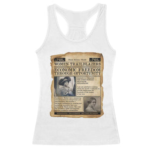 Madam CJ Walker Vintage Newspaper Style Racerback Tank Top Economic Freedom Through Opportunity TS12 White Print Your Wear