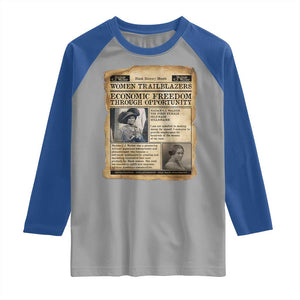 Madam CJ Walker Vintage Newspaper Style Raglan Shirt Economic Freedom Through Opportunity TS12 Sport Gray Royal Print Your Wear
