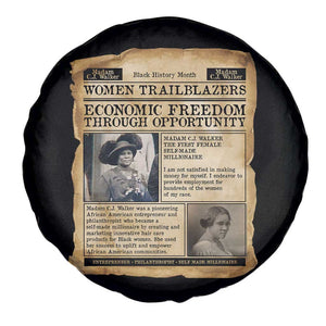 Madam CJ Walker Vintage Newspaper Style Spare Tire Cover Economic Freedom Through Opportunity TS12 Print Your Wear