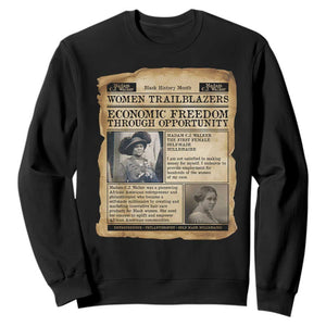 Madam CJ Walker Vintage Newspaper Style Sweatshirt Economic Freedom Through Opportunity TS12 Black Print Your Wear