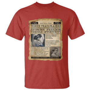 Madam CJ Walker Vintage Newspaper Style T Shirt Economic Freedom Through Opportunity TS12 Red Print Your Wear