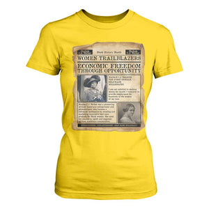 Madam CJ Walker Vintage Newspaper Style T Shirt For Women Economic Freedom Through Opportunity TS12 Daisy Print Your Wear