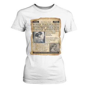 Madam CJ Walker Vintage Newspaper Style T Shirt For Women Economic Freedom Through Opportunity TS12 White Print Your Wear