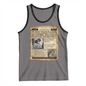 Madam CJ Walker Vintage Newspaper Style Tank Top Economic Freedom Through Opportunity TS12 Deep Heather Black Print Your Wear