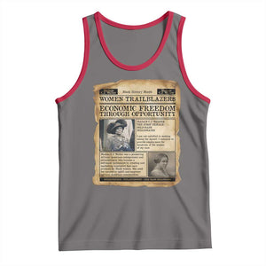 Madam CJ Walker Vintage Newspaper Style Tank Top Economic Freedom Through Opportunity TS12 Deep Heather Red Print Your Wear