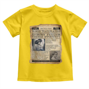 Madam CJ Walker Vintage Newspaper Style Toddler T Shirt Economic Freedom Through Opportunity TS12 Daisy Print Your Wear