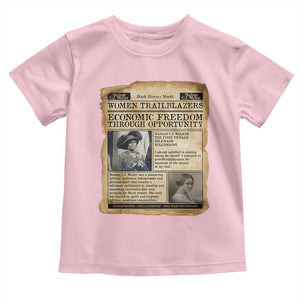 Madam CJ Walker Vintage Newspaper Style Toddler T Shirt Economic Freedom Through Opportunity TS12 Light Pink Print Your Wear