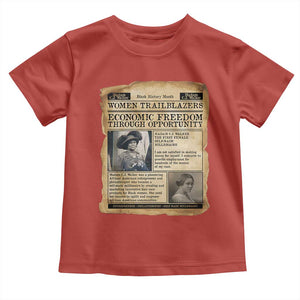 Madam CJ Walker Vintage Newspaper Style Toddler T Shirt Economic Freedom Through Opportunity TS12 Red Print Your Wear
