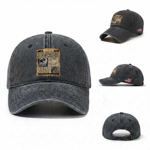 Madam CJ Walker Vintage Newspaper Style Washed Cotton Baseball Cap Economic Freedom Through Opportunity TS12 Washed Cap Universal Fit Dark Gray Print Your Wear
