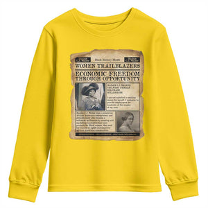 Madam CJ Walker Vintage Newspaper Style Youth Sweatshirt Economic Freedom Through Opportunity TS12 Daisy Print Your Wear