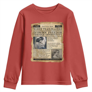 Madam CJ Walker Vintage Newspaper Style Youth Sweatshirt Economic Freedom Through Opportunity TS12 Red Print Your Wear