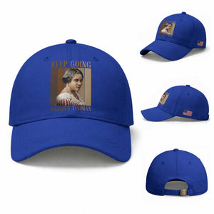 Madam CJ Walker Keep Going Retro Poster Baseball Cap Black History Month Gift TS12 Baseball Cap Universal Fit Royal Blue Print Your Wear