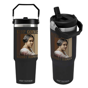 Madam CJ Walker Keep Going Retro Poster Flip Straw Tumbler Black History Month Gift TS12 One Size: 30 oz Black Print Your Wear