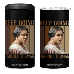 Madam CJ Walker Keep Going Retro Poster 4 in 1 Can Cooler Tumbler Black History Month Gift TS12 One Size: 16 oz Black Print Your Wear