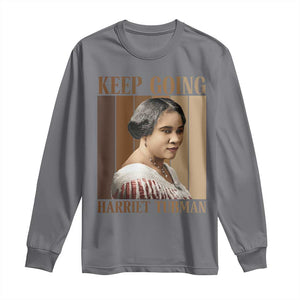 Madam CJ Walker Keep Going Retro Poster Long Sleeve Shirt Black History Month Gift TS12 Charcoal Print Your Wear