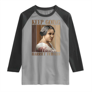 Madam CJ Walker Keep Going Retro Poster Raglan Shirt Black History Month Gift TS12 Sport Gray Black Print Your Wear