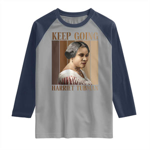Madam CJ Walker Keep Going Retro Poster Raglan Shirt Black History Month Gift TS12 Sport Gray Navy Print Your Wear
