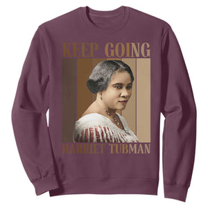 Madam CJ Walker Keep Going Retro Poster Sweatshirt Black History Month Gift TS12 Maroon Print Your Wear