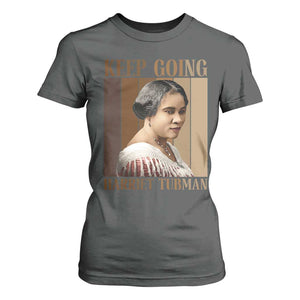Madam CJ Walker Keep Going Retro Poster T Shirt For Women Black History Month Gift TS12 Dark Heather Print Your Wear