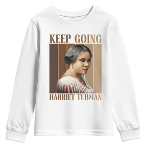 Madam CJ Walker Keep Going Retro Poster Youth Sweatshirt Black History Month Gift TS12 White Print Your Wear