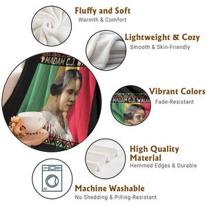 Madam CJ Walker Retro Sunset Throw Blanket Strong Black Woman Leader TS12 Print Your Wear