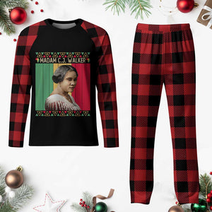 Madam CJ Walker Retro Sunset Plaid Pajama Set Strong Black Woman Leader TS12 Buffalo Plaid Print Your Wear