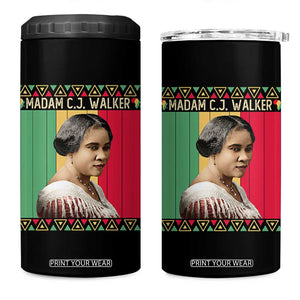 Madam CJ Walker Retro Sunset 4 in 1 Can Cooler Tumbler Strong Black Woman Leader TS12 One Size: 16 oz Black Print Your Wear