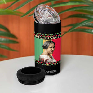 Madam CJ Walker Retro Sunset 4 in 1 Can Cooler Tumbler Strong Black Woman Leader TS12 Print Your Wear