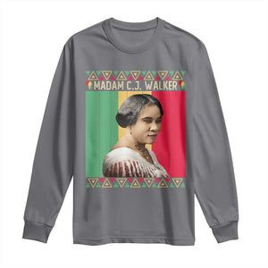 Madam CJ Walker Retro Sunset Long Sleeve Shirt Strong Black Woman Leader TS12 Charcoal Print Your Wear
